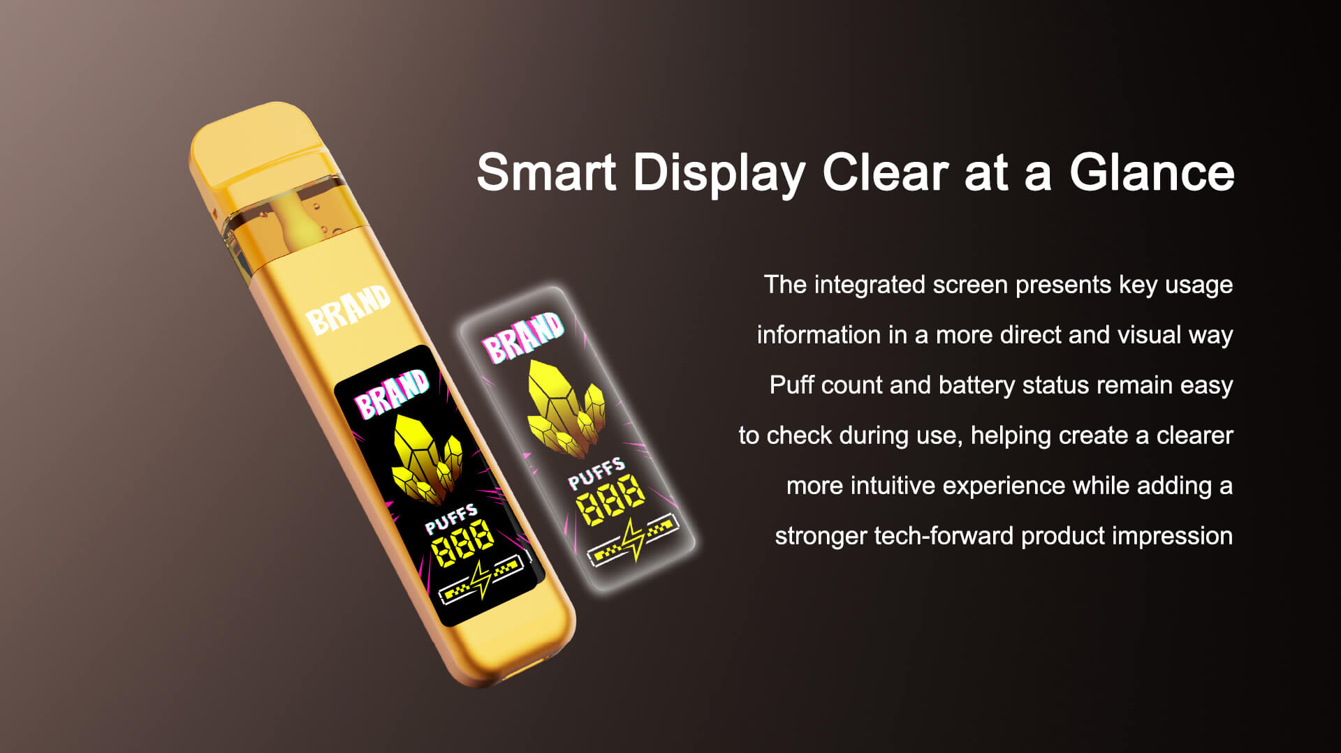 Disposable Vape Pen 1 ml 2 ml Smart Screen Display THC Factory (3)