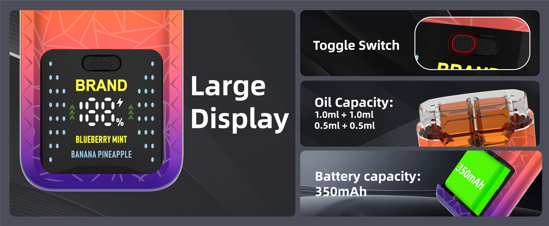 Smart Vape Dual Tanks Screen Display Disposable Vape Hardware (1)