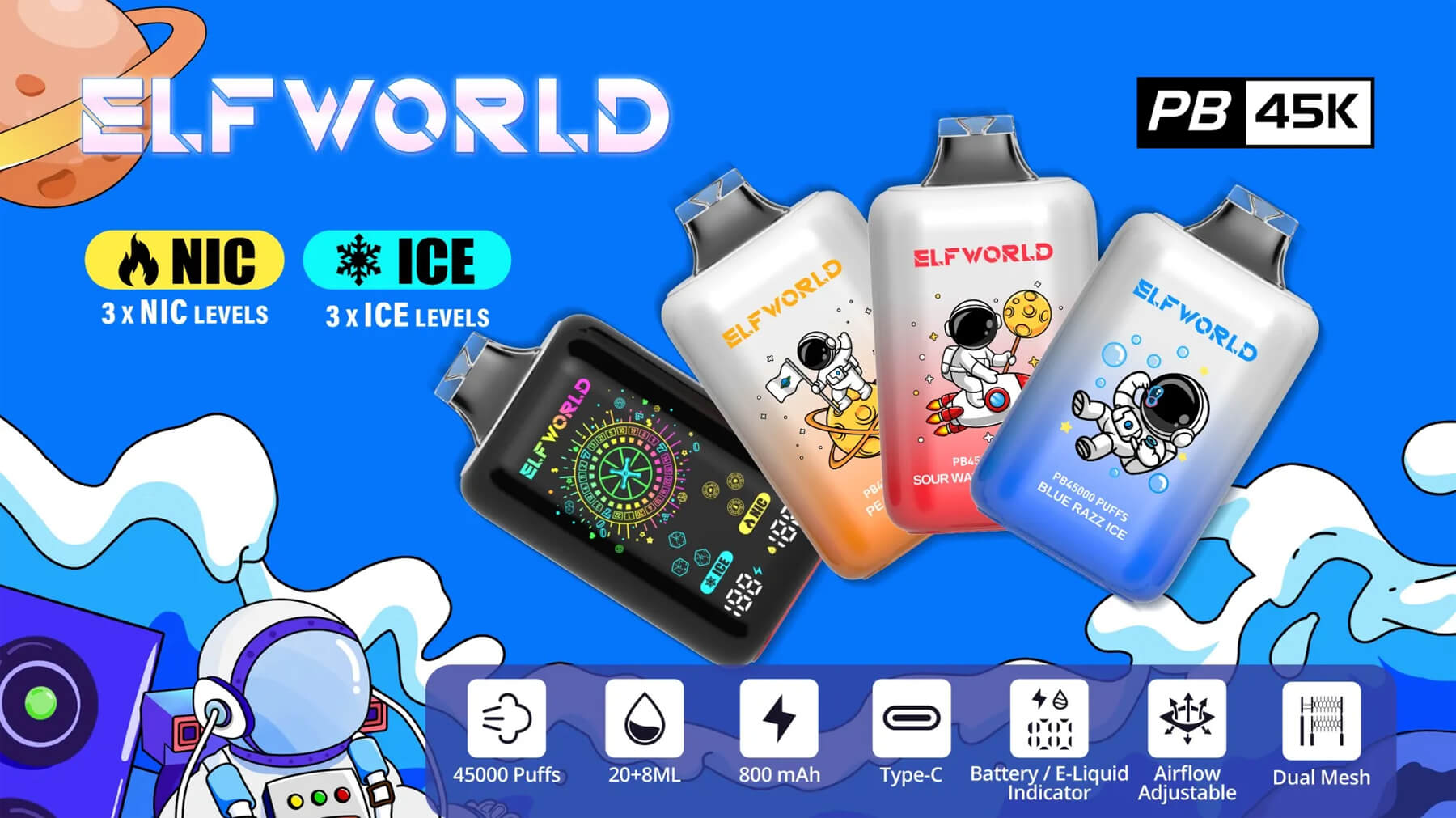 Nicotine Adjustable Ice Adjustable Disposable Vape 45000 Puffs (11)
