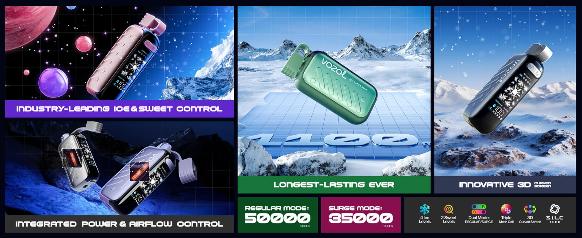 Vozol Gear Ice&Sweet 50000 Puffs Disposable Vape Manufacturer (9)