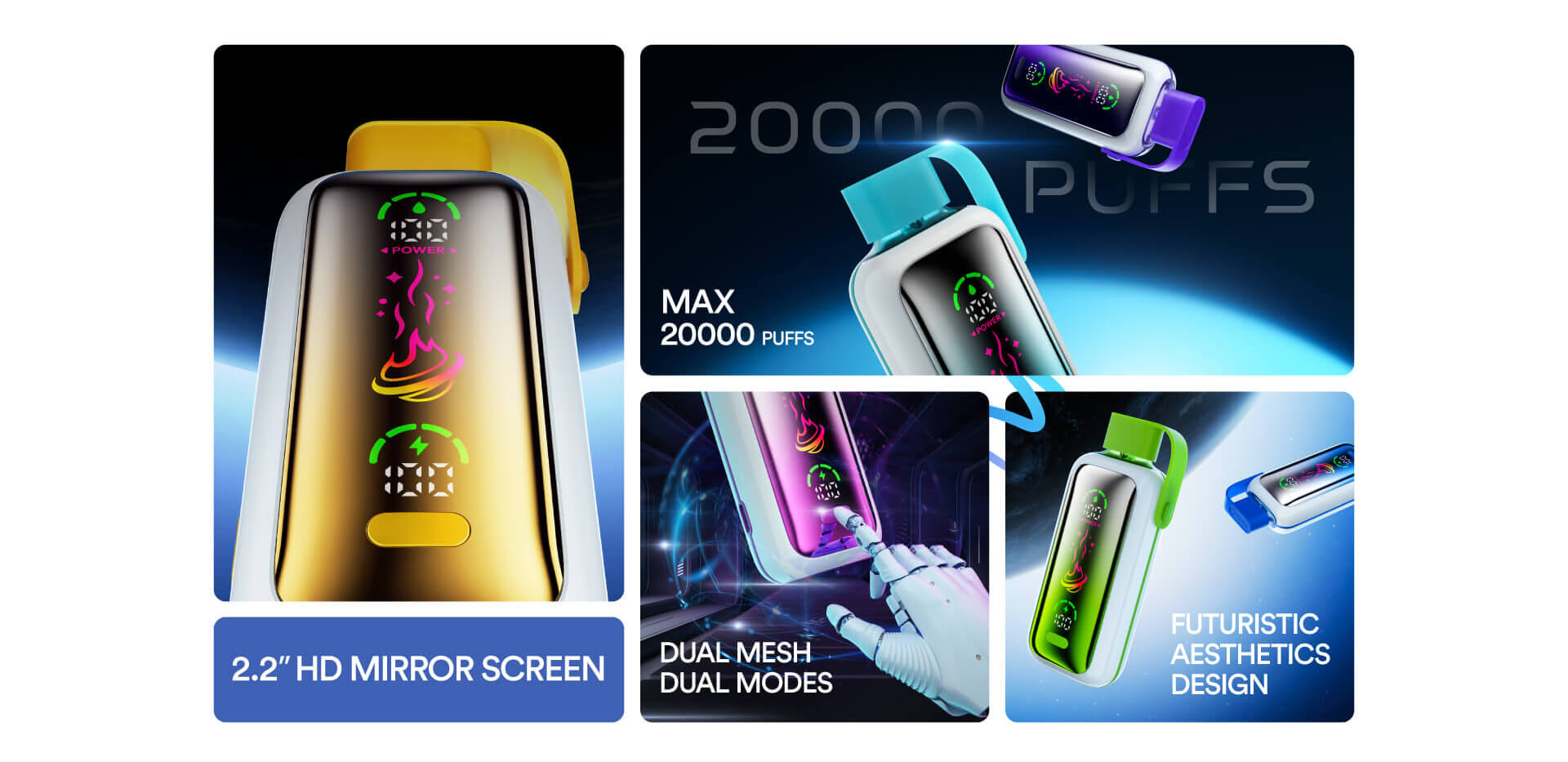 Vozol Star 20K Disposable Vape Pen Smart Screen Dual Modes (10)